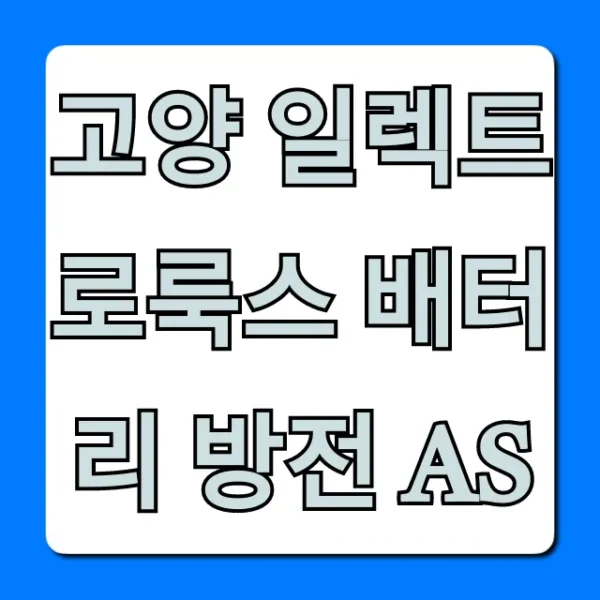 고양 일렉트로룩스 배터리 방전 AS 완벽 가이드