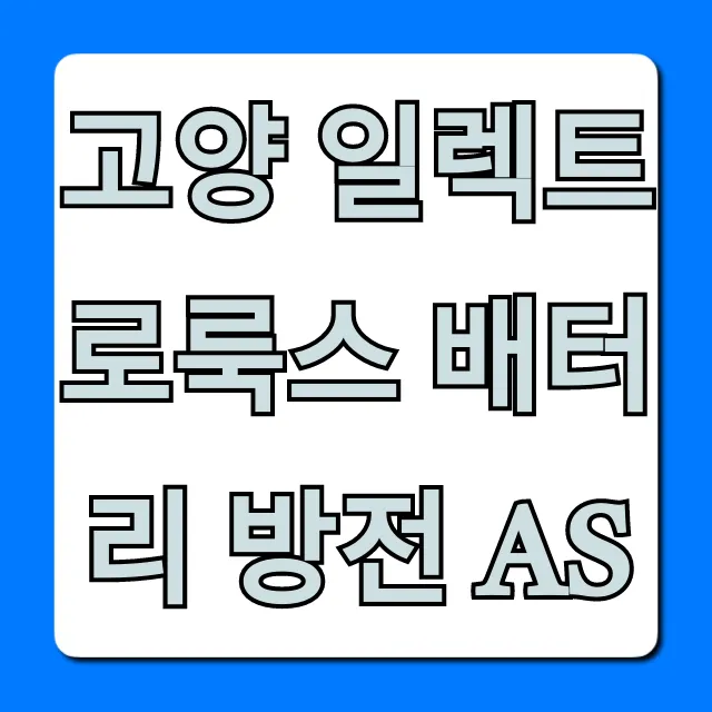 고양 일렉트로룩스 배터리 방전 AS 완벽 가이드 고양 일렉트로룩스 배터리 방전 AS 완벽 가이드