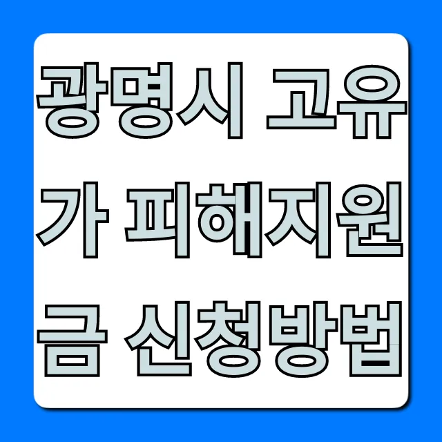 광명시 고유가 피해지원금 신청방법 완벽 가이드 광명시 고유가 피해지원금 신청방법 완벽 가이드