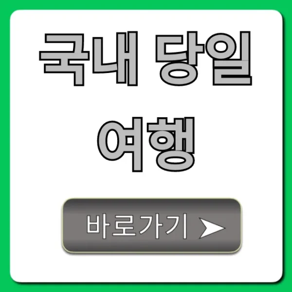 국내 당일여행 BEST 5 추천 코스 꿀팁