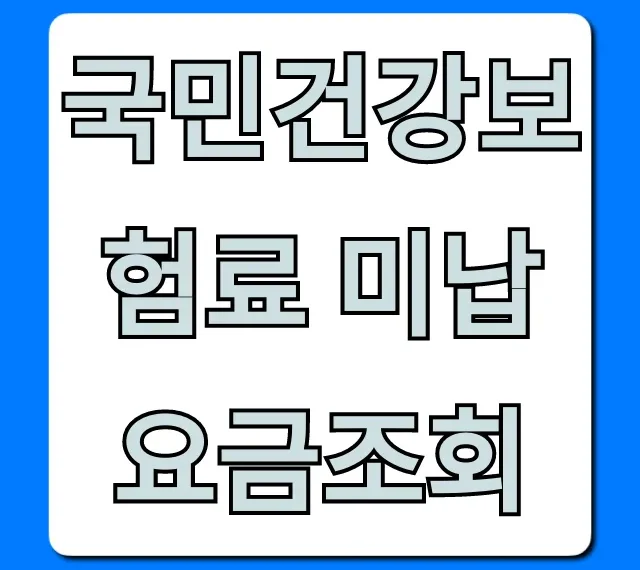 국민건강보험료 미납 요금조회: 체납액 간편 납부 꿀팁