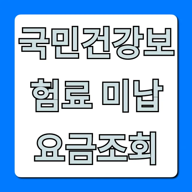 국민건강보험료 미납 요금조회: 체납액 간편 납부 꿀팁