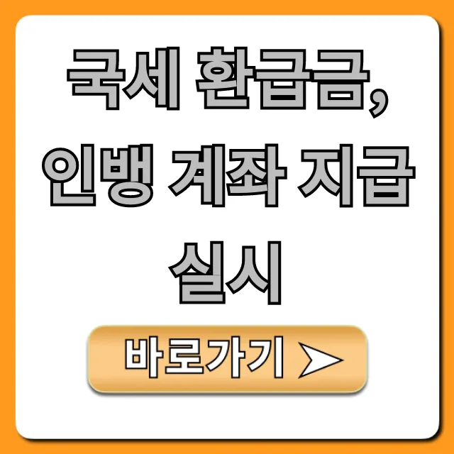 국세 환급금 인뱅 계좌 지급 실시! 조회부터 수령까지 총정리