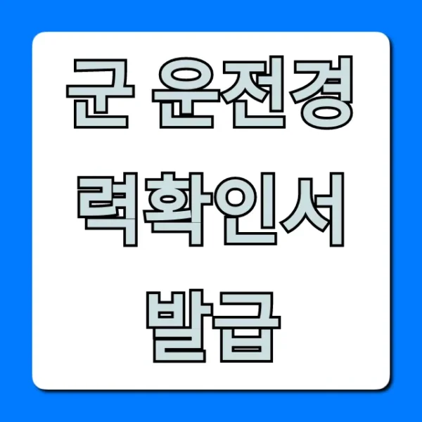 군 운전경력확인서 발급, 온라인 신청 꿀팁 총정리