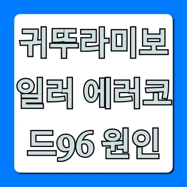 귀뚜라미보일러 에러코드96 원인, 자가 해결 완벽 가이드