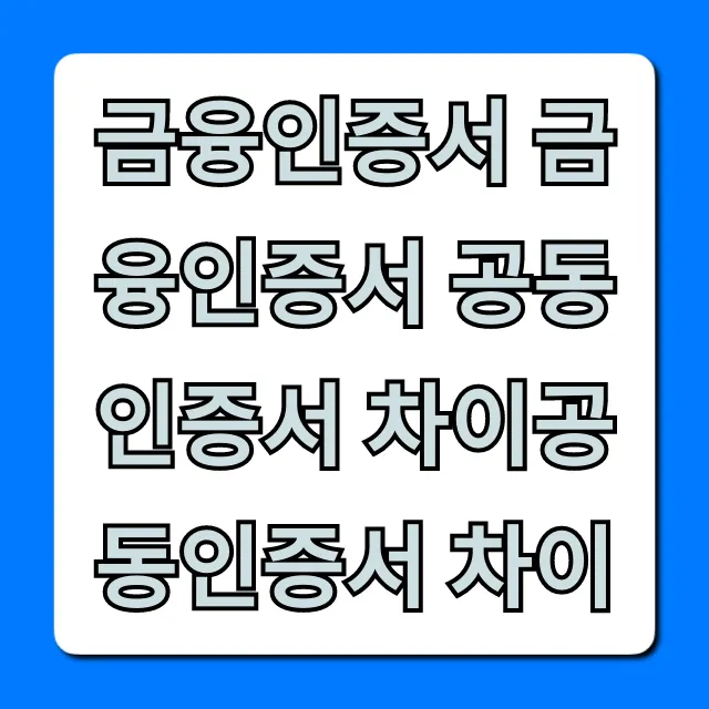 금융인증서 금융인증서 공동인증서 차이공동인증서 차이 완벽 가이드