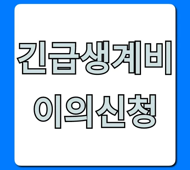 긴급생계비 이의신청: 탈락자 필독! 재신청 꿀팁 총정리