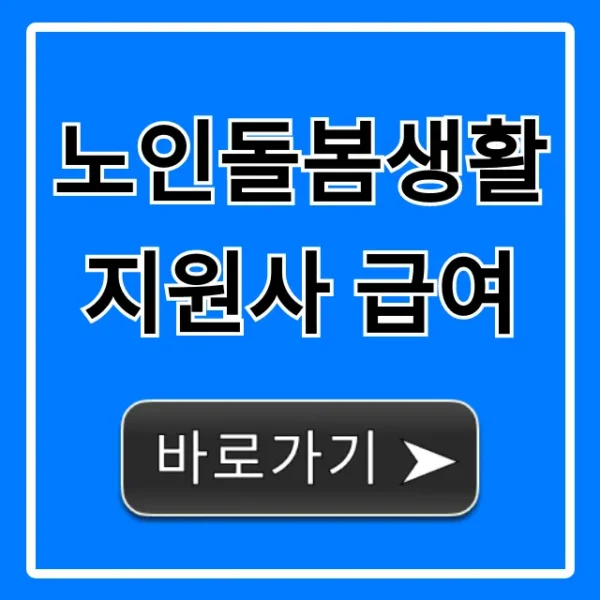 노인돌봄생활지원사 급여 2024년 월급 총정리