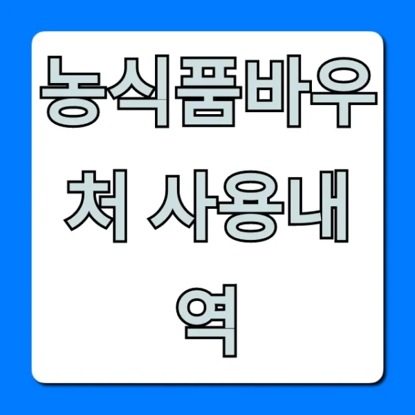 농식품바우처 사용내역 잔액 확인 꿀팁