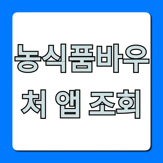 농식품바우처 앱 조회: 잔액확인 꿀팁!
