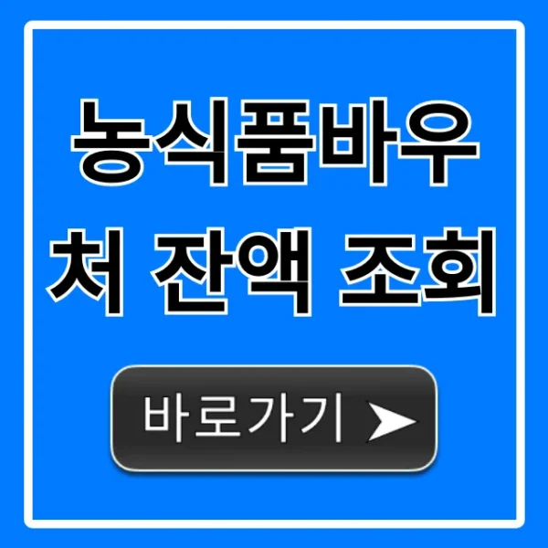 농식품바우처 잔액 조회: 유효기간까지 총정리