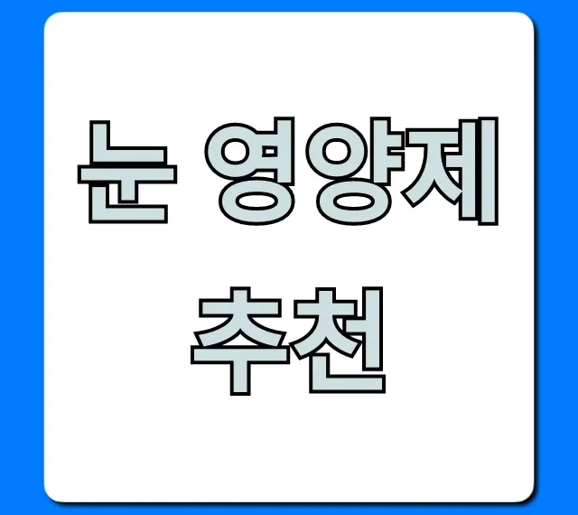 눈 영양제 추천, TOP5 순위 & 가격 비교 총정리