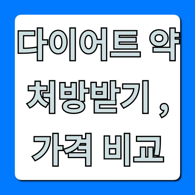 다이어트 약 처방받기 가격 비교: 최저가 병원 총정리