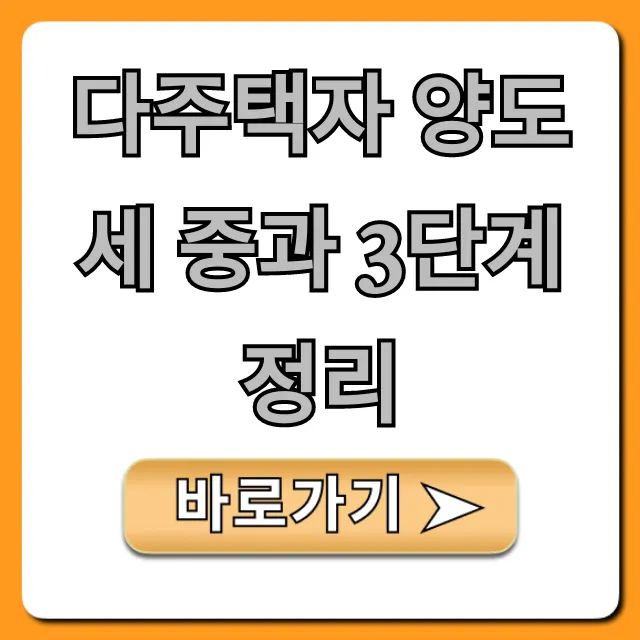 다주택자 양도세 중과 3단계 정리! 2024년 절세 꿀팁
