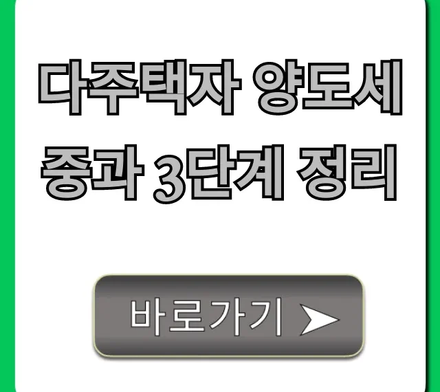 다주택자 양도세 중과 3단계 정리: 세금 폭탄 피하는 법