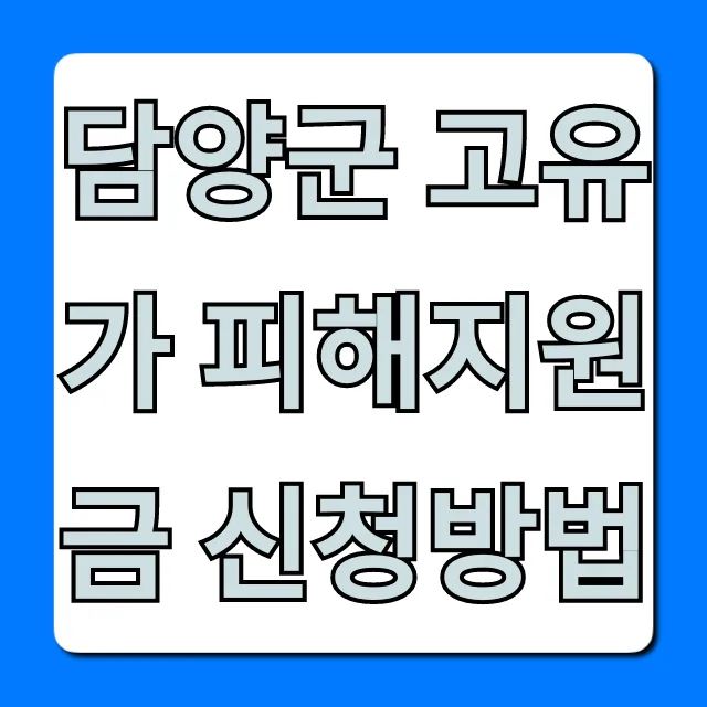 담양군 고유가 피해지원금 신청방법 총정리 (자격, 서류)