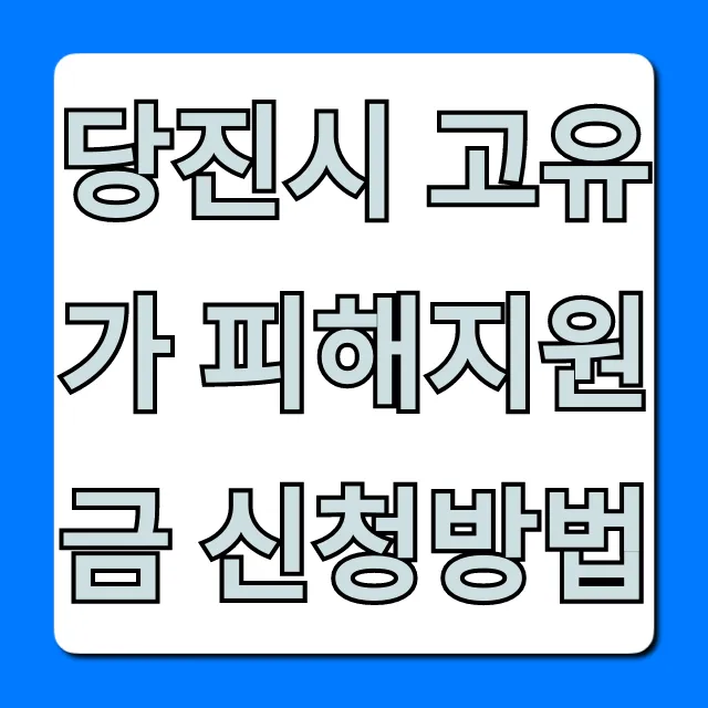 당진시 고유가 피해지원금 신청방법: 대상 기간 완벽 가이드