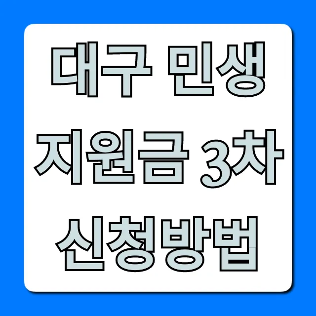 대구 민생지원금 3차 신청방법 완벽 가이드