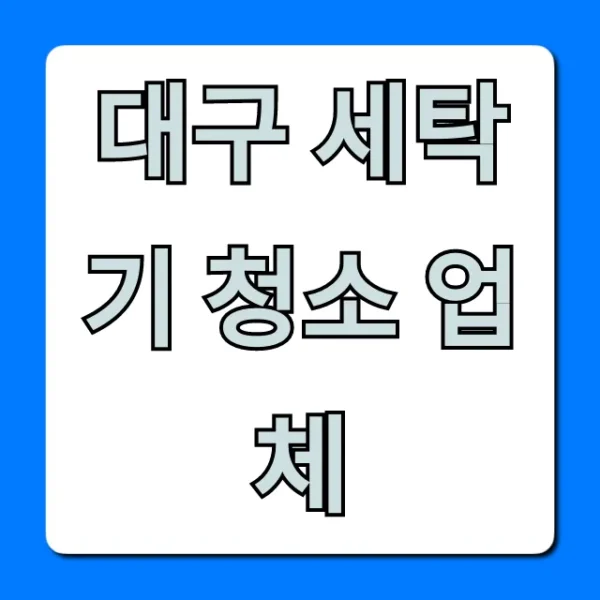대구 세탁기 청소 업체: 비용, 후기 총정리