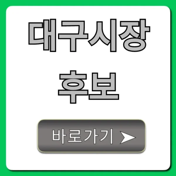 대구시장 후보, 누구? 공약 핵심만 총정리