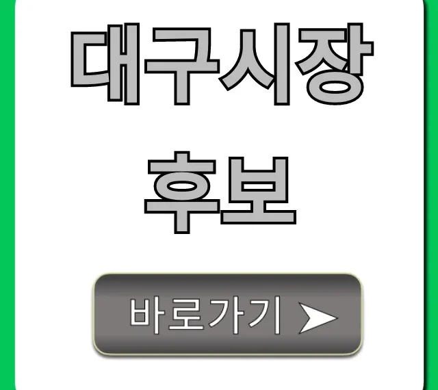 대구시장 후보, 누구? 공약 핵심만 총정리