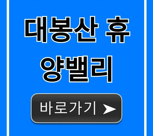 대봉산 휴양밸리 예약, 가격, 코스 총정리