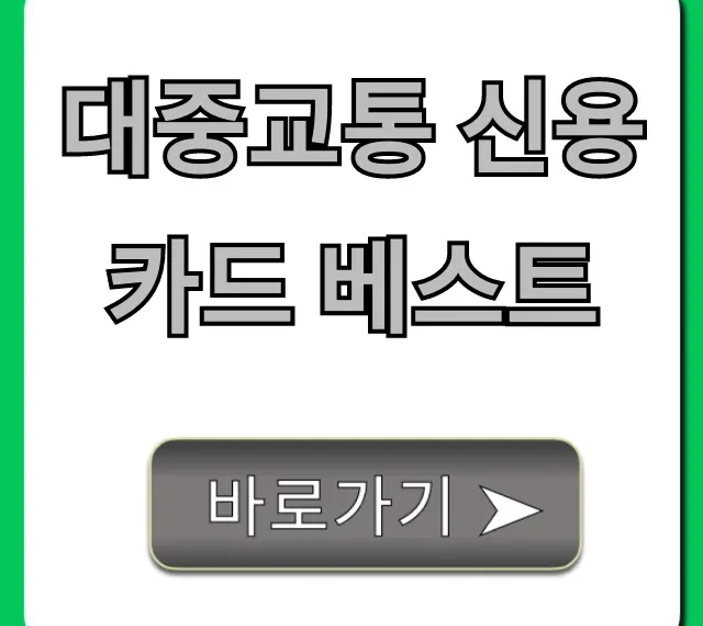대중교통 신용카드 베스트 교통비 최대 할인 꿀팁