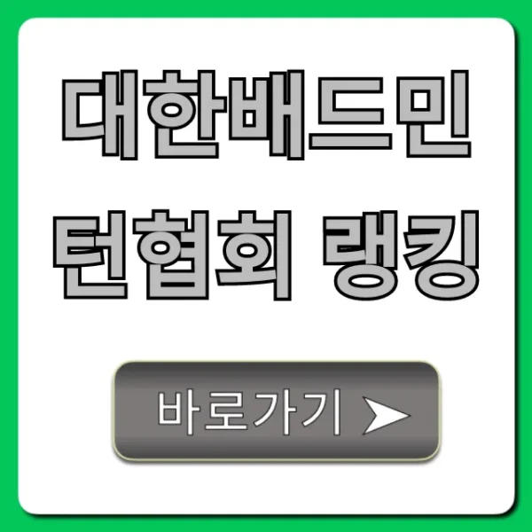 대한배드민턴협회 랭킹 선수 순위 총정리