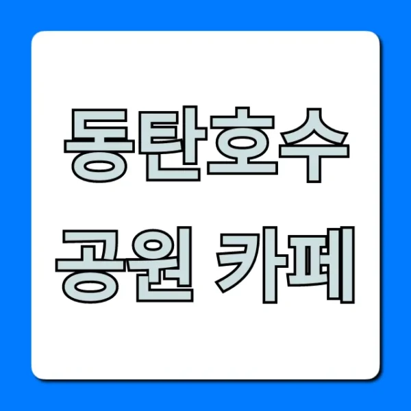 동탄호수공원 카페, 인생샷 뷰맛집 꿀팁 대공개!