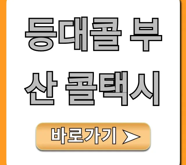 등대콜 부산 콜택시: 빠르고 안전한 호출 꿀팁!