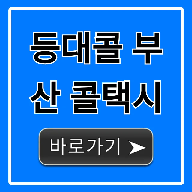 등대콜 부산 콜택시: 요금 및 신청 방법 총정리