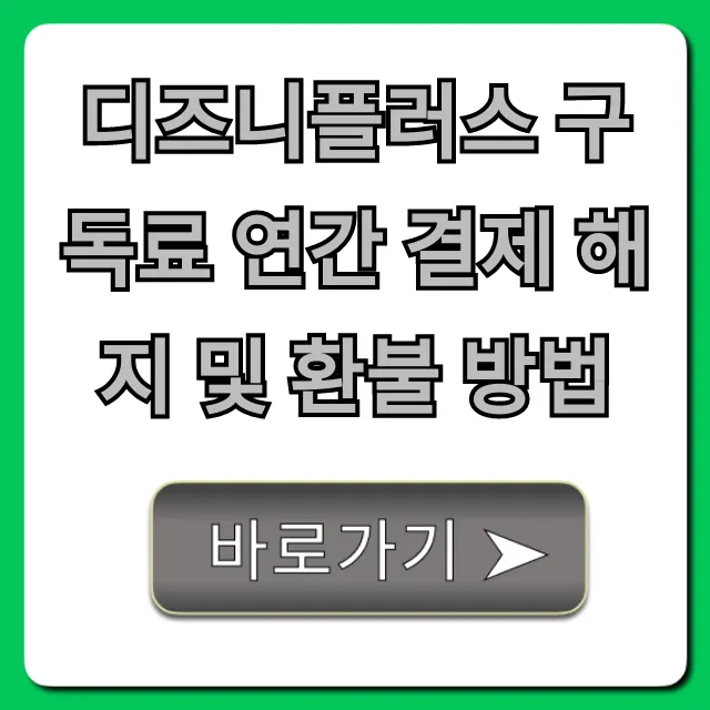 디즈니플러스 구독료 연간 결제 해지 및 환불 방법 총정리!