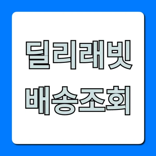 딜리래빗 배송조회: 실시간 위치 확인 방법
