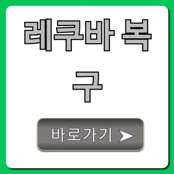 레쿠바 복구 무료로 삭제 파일 완벽 복구 꿀팁