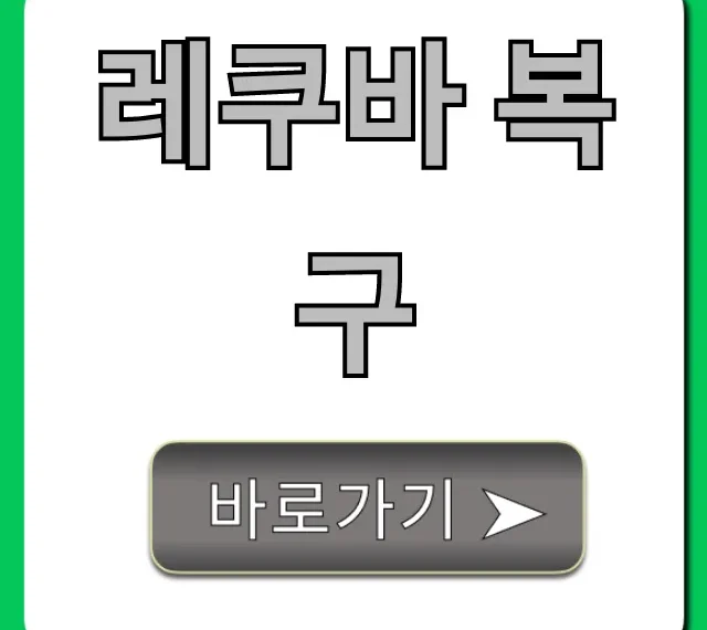 레쿠바 복구 무료로 삭제 파일 완벽 복구 꿀팁