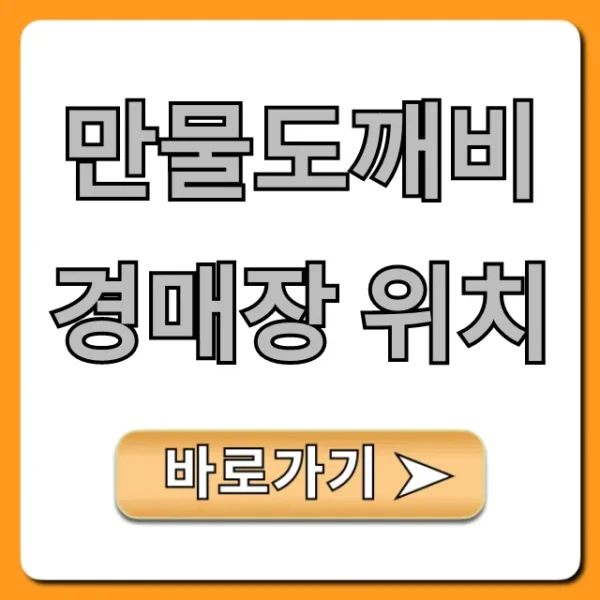 만물도깨비경매장 위치 완벽 가이드! 주차 꿀팁까지