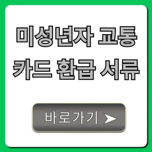 미성년자 교통카드 환급 서류! 청소년 환불 가이드