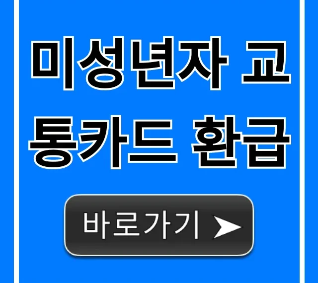 미성년자 교통카드 환급: 잔액 환불 신청 방법