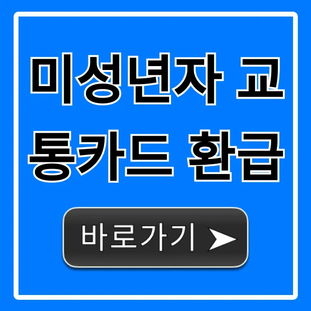 미성년자 교통카드 환급: 잔액 환불 신청 방법 미성년자 교통카드 환급: 잔액 환불 신청 방법