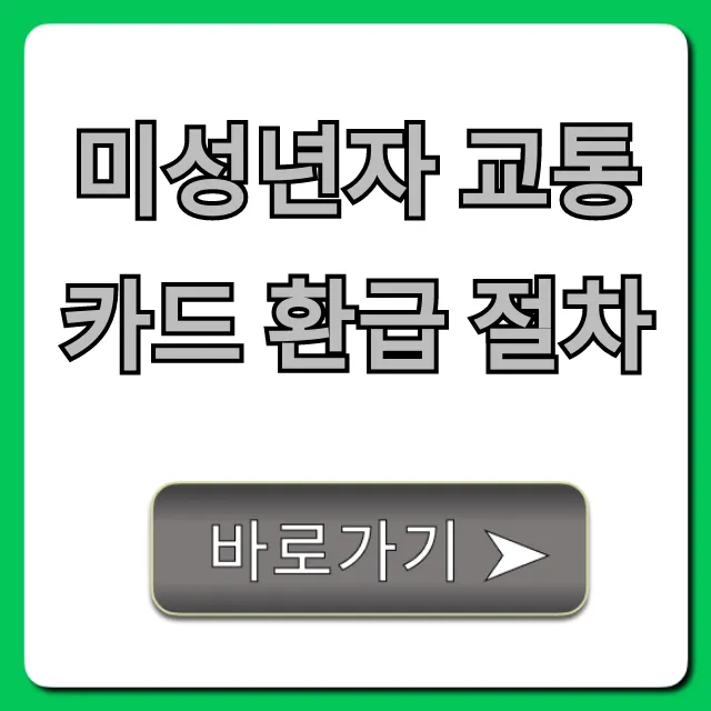 미성년자 교통카드 환급 절차: 고장/분실 환불 꿀팁 총정리!