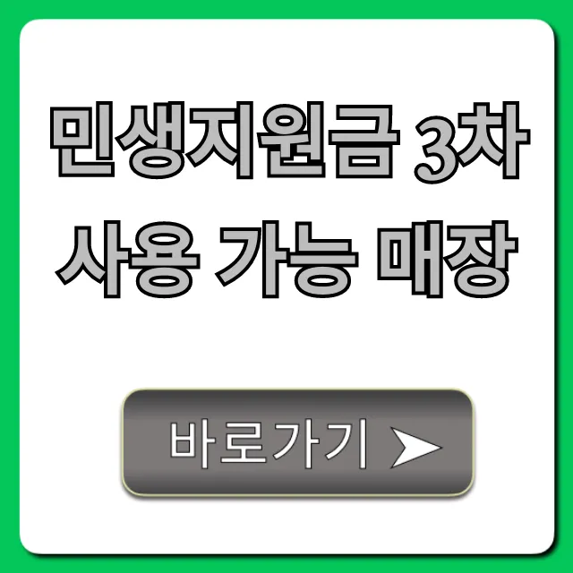 민생지원금 3차 사용 가능 매장, 완벽 총정리!