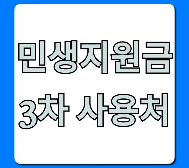 민생지원금 3차 사용처, 놓치면 후회할 꿀팁!