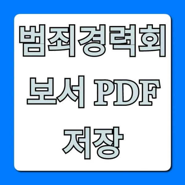 범죄경력회보서 PDF 저장: 온라인 발급 완벽 가이드