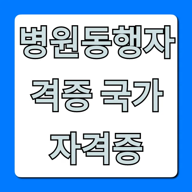 병원동행자격증 국가자격증: 취득 방법부터 전망까지 완벽 가이드