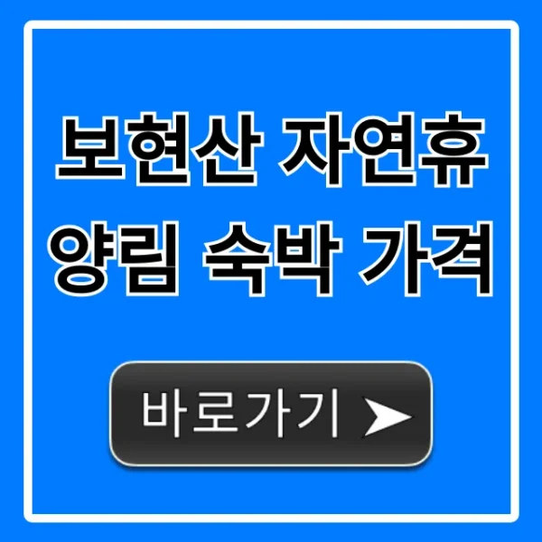 보현산 자연휴양림 숙박 가격 최신 총정리