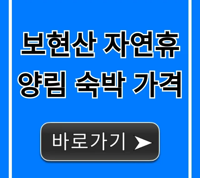 보현산 자연휴양림 숙박 가격 최신 총정리