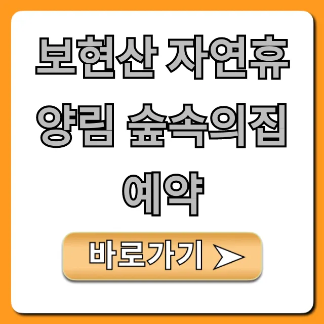 보현산 자연휴양림 숲속의집 예약 방법과 꿀팁