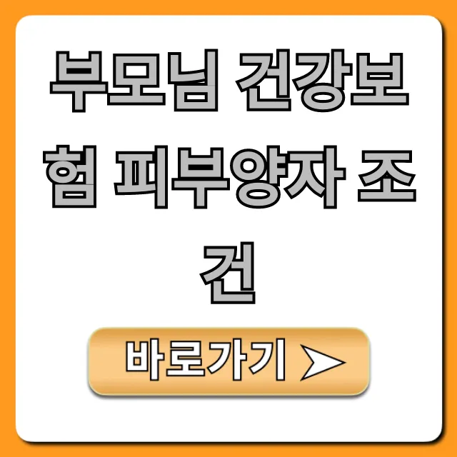 부모님 건강보험 피부양자 조건 완벽정리 부모님 건강보험 피부양자 조건 완벽정리
