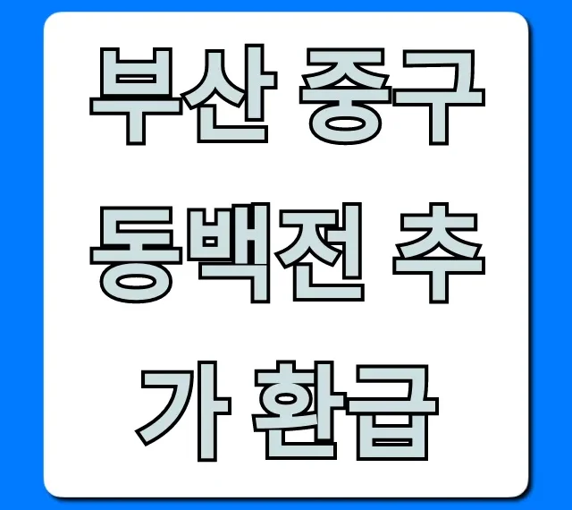 부산 중구 동백전 추가 환급: 최대 혜택받는 꿀팁