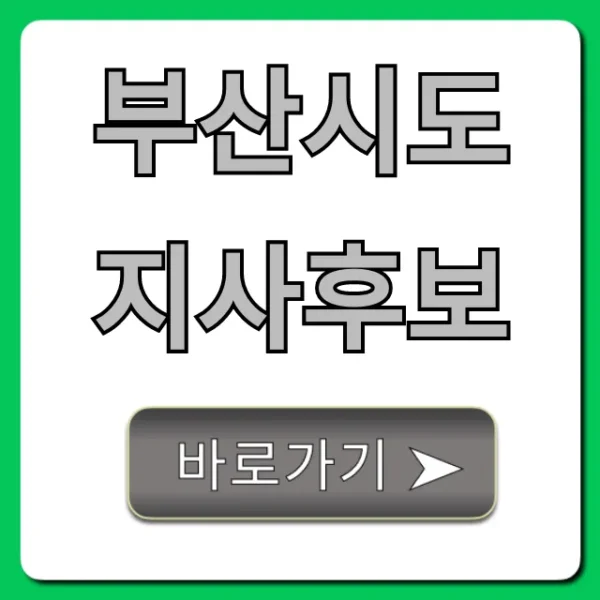 부산시도지사후보: 핵심 공약 & 인물 총정리